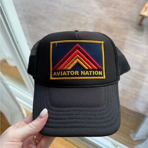 Aviator Nation Black and Multicolor Trucker Hat